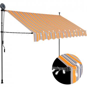 Toldo retráctil manual con LED