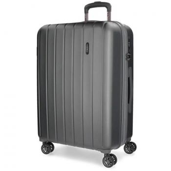 Movom Wood Maleta mediana Gris 44,5x65x27,5 cms Rígida ABS Cierre TSA 68L 3,8Kgs 4 Ruedas Dobles Extensible