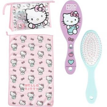 Neceser de baño infantil con diseño Hello Kitty y accesorios de viaje