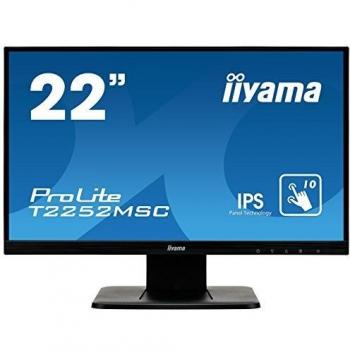 Iiyama ProLite T2252MSC-B1 54.6 cm, 22 Pollici, IPS LED-Monitor Full-HD 10 Punkt Multitouch Capacitivo, VGA, HDMI, DisplayPort, USBperTouch, Nero
