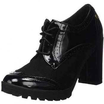 XTI Botín Sra C. Combinado, Zapatos de Cordones Oxford para Mujer, Negro, 39 EU
