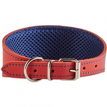 Arppe Collar Galgo Cuero Forro 3D Amazone, Rojo y Azul Marino