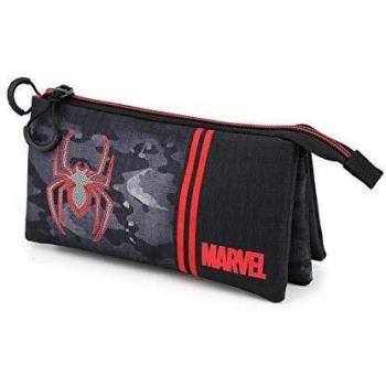 KARACTERMANIA, Estuche Portatodo Triple Spiderman Dark HS Niños Unisex