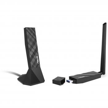 Adattatore USB 3.0 WiFi AC1300 Dual Band 867+400Mbps con 2 antenne (una esterna staccabile ed 1 una interna) e tecnologia AiRadar e TurboQAM