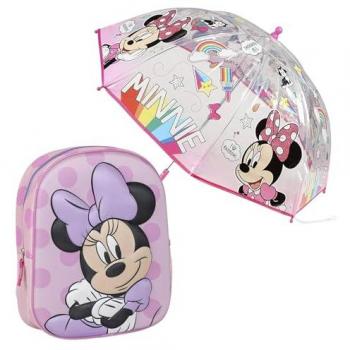 Set de mochila 3D de Minnie con paraguas a juego