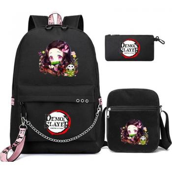 Mochila Kawaii Demon Slayer 3 Piezas