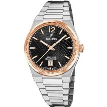 Reloj De Mujer Festina Swiss Made Acero Plateado