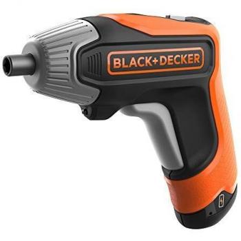 BLACK+DECKER BCF611CK Atornillador a batería 3.6V(1.5Ah) litio 5.5 Nm de carga rápida, Color Naranja
