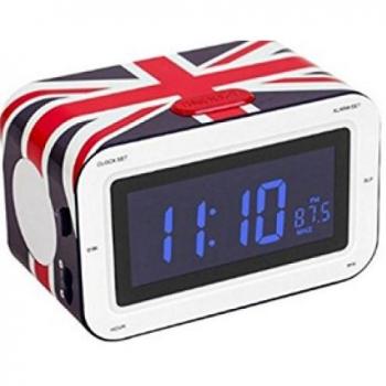 Radio despertador con doble alarma y doble alimentación