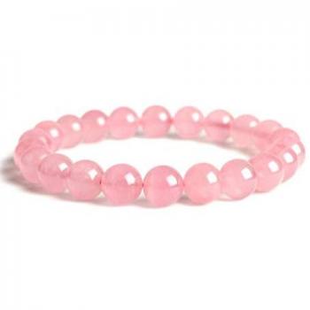 Pulsera de Litoterapia en Cuarzo Rosa Natural