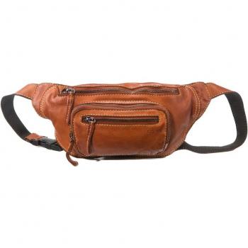 Riñonera unisex en piel color cuero
