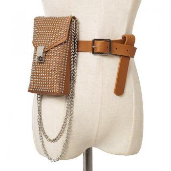 Bolso de Cintura Punk con Remaches para Mujeres