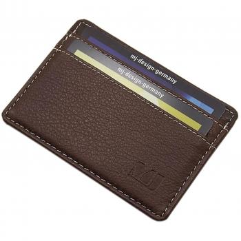 Extra Plano y Chico Cuero de búfalo Caja de la Tarjeta MJ-Design-Germany en 3 (Marrón)