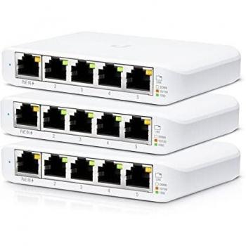 SWITCH UBIQUITI 5 PUERTOS USW-FLEX-MINI PACK 3UDS