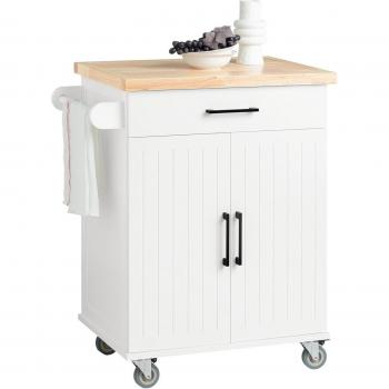 SoBuy Carro de armario de cocina móvil FKW119-WN Blanco