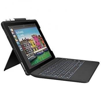 Logitech Slim Combo Cover iPad Air 3a Gen. con Tastiera, A1252, A1223, A1253, A1254 e iPad Pro 10.5, QWERTZ Layout Tedesco, Nero