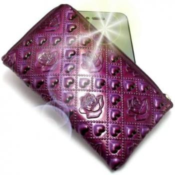 Oromed Cartera Acolchada de Lujo con Cierre Brillante y Correa de Muñeca Negra