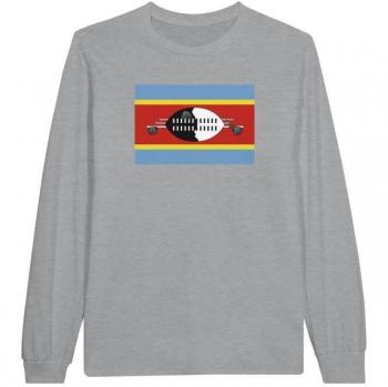 Graues Flaggen-T-Shirt mit langen Ärmeln – Eswatini Edition