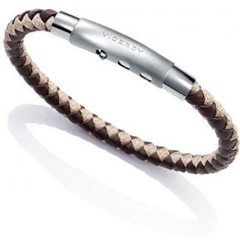 Pulsera Viceroy Fashion Hombre Piel Marrón y Acero