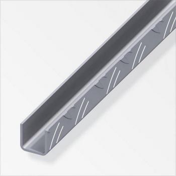 Alfer Quadrat-U 35,5 × 35,5 mm – 1 m – Rohblankes Aluminium
