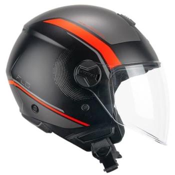 Casco Moto Jet CGM 167M FLO DOT Nero Arancione Fluo Opaco Long Screen M2