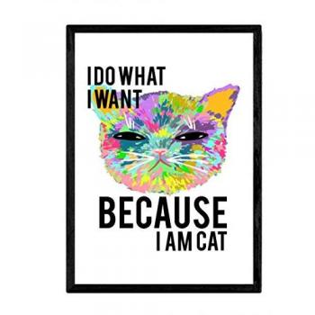 Lámina A3 'I Am Cat' con Mensajes Felices