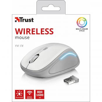 Trust Yvi FX Mouse Wireless, Bianco