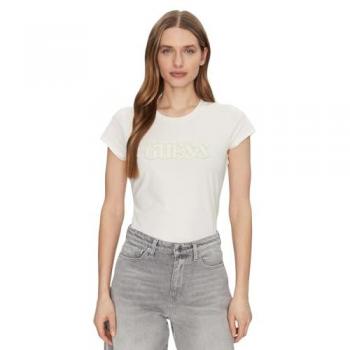 Camiseta triangular floral blanca Guess