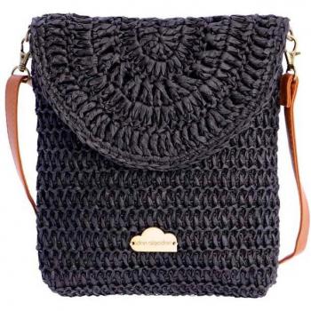 Bandolera de mujer Don Algodón negra con cremallera