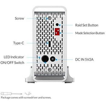 Yottamaster RAID Case Esterno per Disco Rigido 2.5, Gen2 Tipo C (10Gbps)