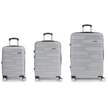 Gabol Juego de 3 Maletas Expandibles Uyiko Rígidas Plata 52x29x76 cm