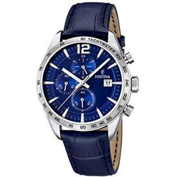 Reloj de Cuarzo Festina F16760/3 para Hombre con Correa de Cuero Azul