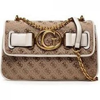 Bolso de hombro Guess Hwailep1444 Aileen con correa ajustable en color ivo