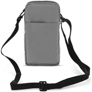 Bolsa Riñonera Térmica para Smartphone con Mosquetón y 2 Bolsillos – Plata