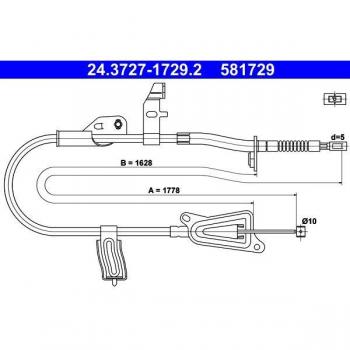 Cabo de Aço para Travão de Estacionamento ATE 24.3727-1729.2