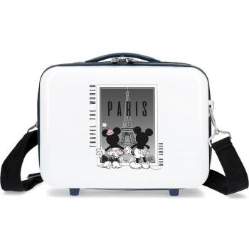 Neceser ABS Minnie y Mickey Paris adaptable blanco