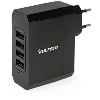 Caricatore Universale VulTech CC-048N 4 Porte USB 4.8A Nero