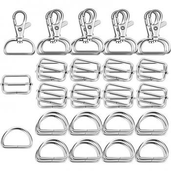 Anillos de metal D con hebilla giratoria – 60 uds