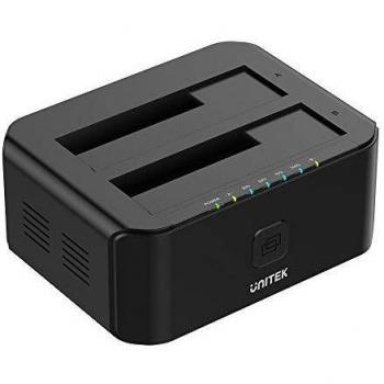 Unitek USB 3.0 a Docking Station SATA Dual Bay per HDD/SSD da 2,5/3,5 pollici con supporto UASP e funzione di clonazione offline
