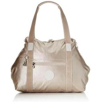 Kipling Art M Bolsa de Tela y Playa, 58 cm, 26 litros, Plateado (Brillo Metálico)