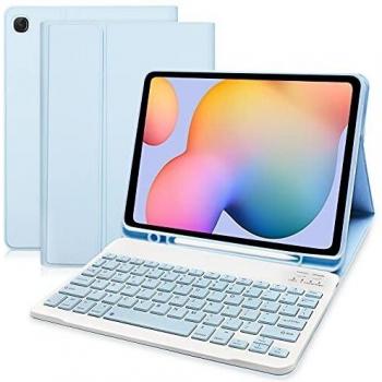 Hofsos Protective Case with Keyboard for Samsung Galaxy Tab S6 Lite 2020 10.4(SM-P610/P615)–Protective Case with Stand for Pencil, Detachable Wireless Keyboard for Samsung Galaxy Tab S6 Lite (Sky Blue)