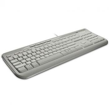 Tastiera Microsoft Cablata 600, Colore: Bianco, Layout Tedesco (USB)