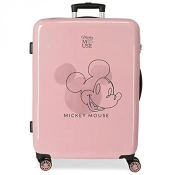 Maleta mediana Mickey Outline rígida 68cm nude