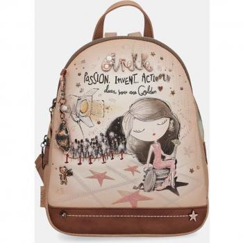 ANEKKE 38705-044 Mochila de mujer beige 3 compartimentos Hollywood 524