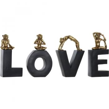 Mono Tropical Decorativo Negro y Dorado