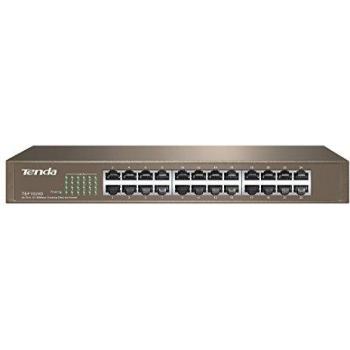 Tenda TEF1024D Desktop Fast Ethernet 24 Ports Switch with RJ45 Connectors, 10/100 Mbps, Plug & Play, Steel Structure