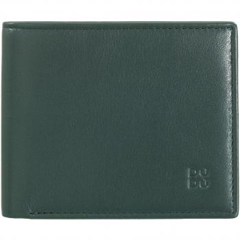 Cartera horizontal de piel de becerro en verde con monedero (Dudu)