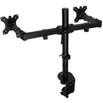Ewent EW1512 Supporto doppio Monitor PC a schermo piatto, Staffa di Supporto per 2 TV/Monitor 13-27 pollici, bracci snodati, VESA 75x75 e 100x100
