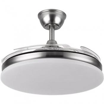 Ventilador Tridente Mini 59 W Blanco con 4 Aspas Retráctiles y Luz LED de 6 000 lm