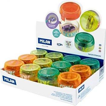 MILAN® Caja expositora 24 sacapuntas con depósito SPIN, serie New Look